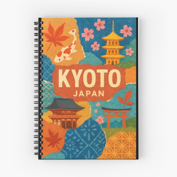 Item preview, Kyoto Culture Collage Travel Poster - Koi & Bamboo Lattice designed and sold by Cosmopolis.