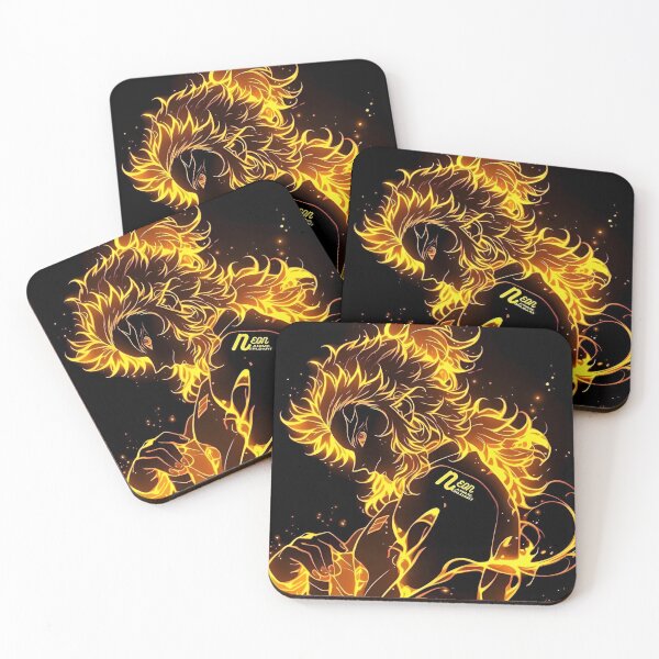 Item preview, Blazing Flame Guardian – Neon Fire Samurai Art designed and sold by Dyan4.