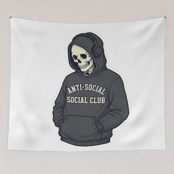 Item preview, Anti-Social Skeleton - Streetwear Aesthetic designed and sold by Ayarachi.