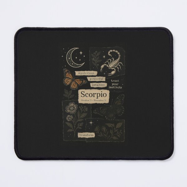 Item preview, Collage del zodiaco Escorpio | Arte astrológico vintage oscuro con diseño de álbum de recortes designed and sold by TrendBoost.