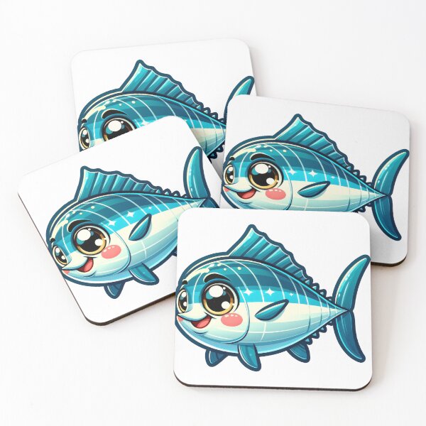 Item preview, Cute Tuna Sticker – Adorable Kawaii Fish Cartoon designed and sold by LunaPixelStudio.