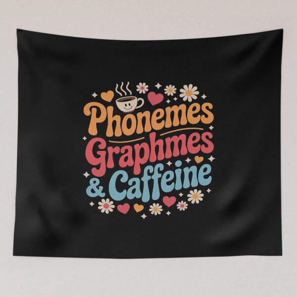 Item preview, Phonemes Graphemes and Caffeine Teacher Back to School  designed and sold by lilLilaBatArt.