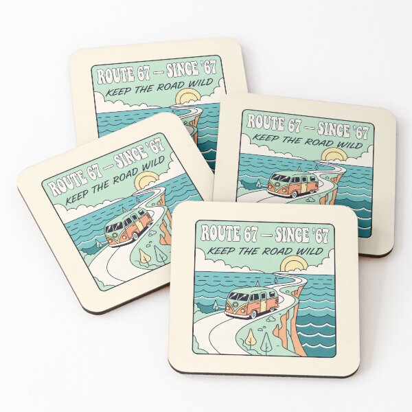 Item preview, Route 67 Coastal Van Road Trip Retro Sunset Design designed and sold by SplashTastic.