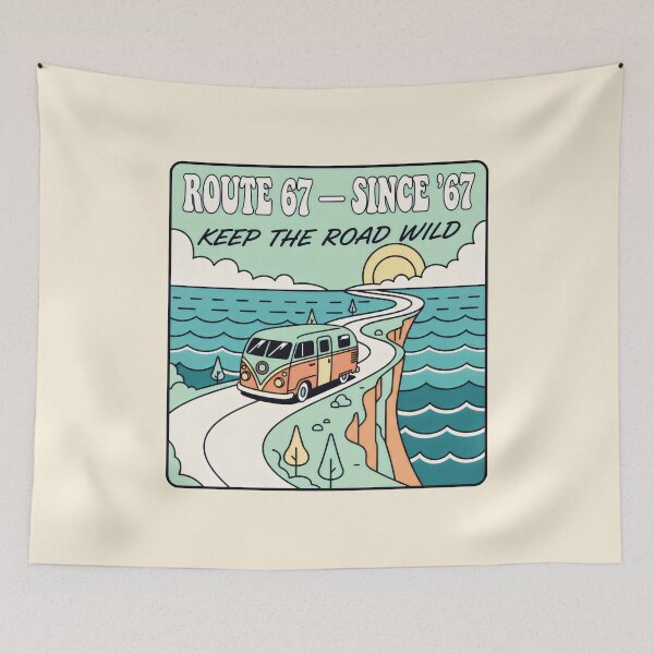 Item preview, Route 67 Coastal Van Road Trip Retro Sunset Design designed and sold by SplashTastic.