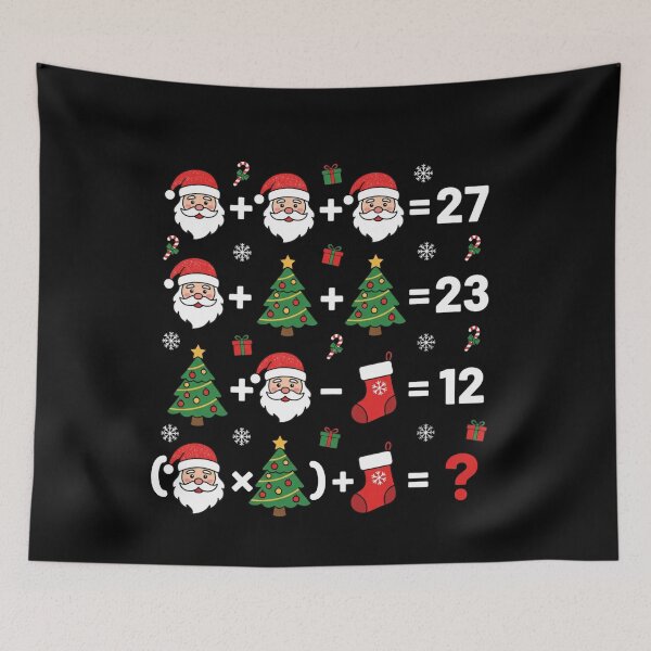 Item preview, Funny Christmas Math Puzzle Santa Tree Design designed and sold by FreshVibe Prints.