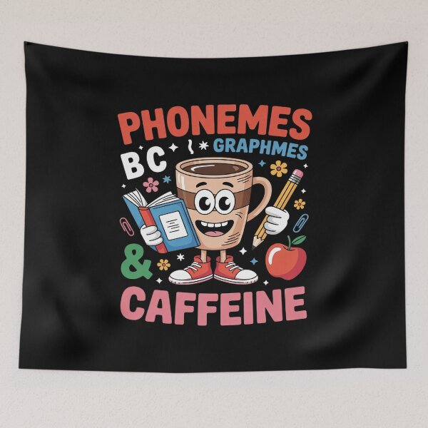 Item preview, Phonemes Graphemes and Caffeine Literacy Back to School  designed and sold by lilLilaBatArt.
