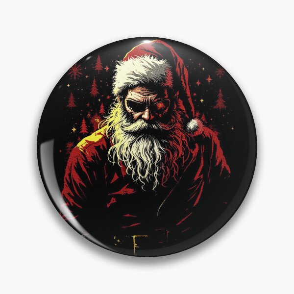 Item preview, Raster Rebel Santa, designed for black fabrics designed and sold by SteadyRolling.