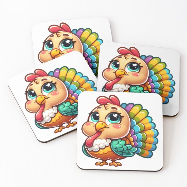 Item preview, Cute Turkey Sticker – Colorful Kawaii Thanksgiving Turkey Art designed and sold by LunaPixelStudio.