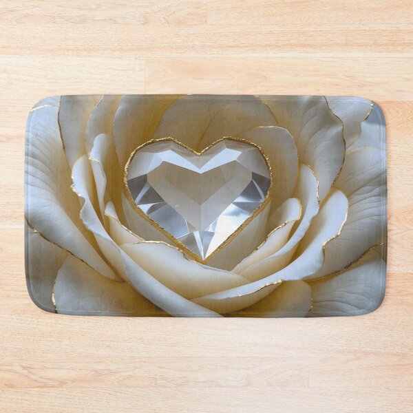 Item preview, Golden-Edged Purity – Crystal Heart Rose Art designed and sold by LaLi-Designs.