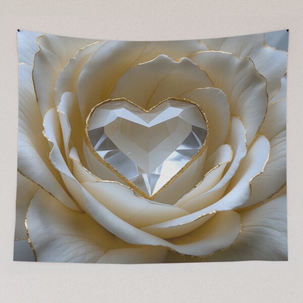 Item preview, Golden-Edged Purity – Crystal Heart Rose Art designed and sold by LaLi-Designs.