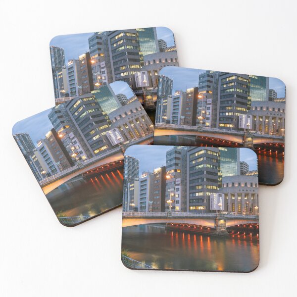 Item preview, Night view of the riverside in the Kita Ward of Osaka designed and sold by WorldScenery.