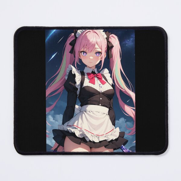 Item preview, Cosmic Pink Haired Maid Waifu | Anime Girl in Space with Twintails designed and sold by iloveanimechibi.