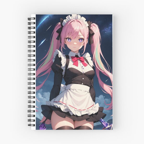 Item preview, Cosmic Pink Haired Maid Waifu | Anime Girl in Space with Twintails designed and sold by iloveanimechibi.