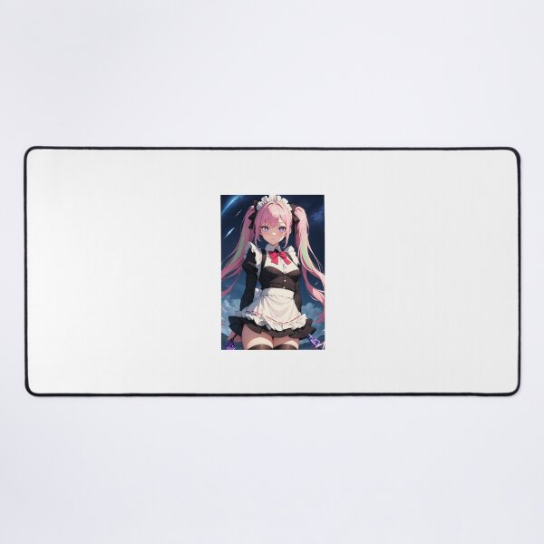 Item preview, Cosmic Pink Haired Maid Waifu | Anime Girl in Space with Twintails designed and sold by iloveanimechibi.