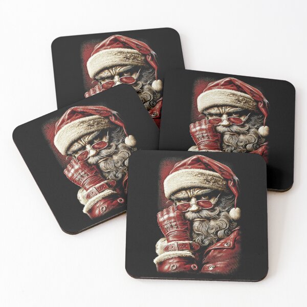 Item preview, Rocking Raster Rebel Santa, designed for black fabrics designed and sold by SteadyRolling.