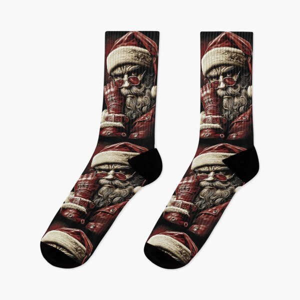 Item preview, Rocking Raster Rebel Santa, designed for black fabrics designed and sold by SteadyRolling.