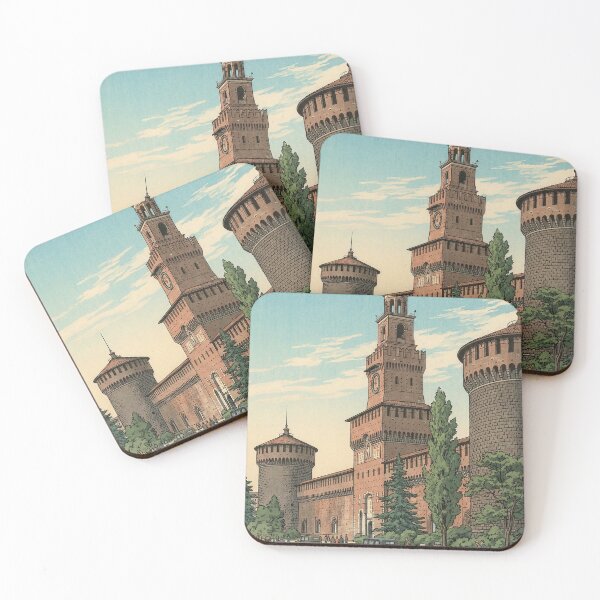 Item preview, Sforzesco Castle of Milan Japanese Woodblock Print designed and sold by Takeda-art.