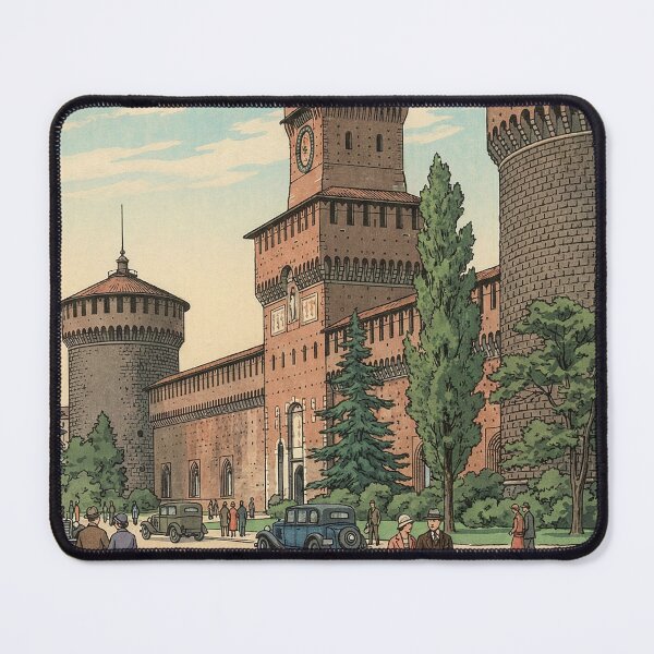 Item preview, Sforzesco Castle of Milan Japanese Woodblock Print designed and sold by Takeda-art.