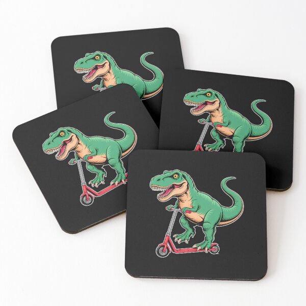 Item preview, DINOSAUR ON A SCOOTER Funny T Rex Riding Scooter Retro Cartoon Design designed and sold by w1ckerman.