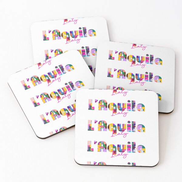 Item preview, L’Aquila, Italy, Vibrant Abstract City Typography Art designed and sold by Wanderful-roads.