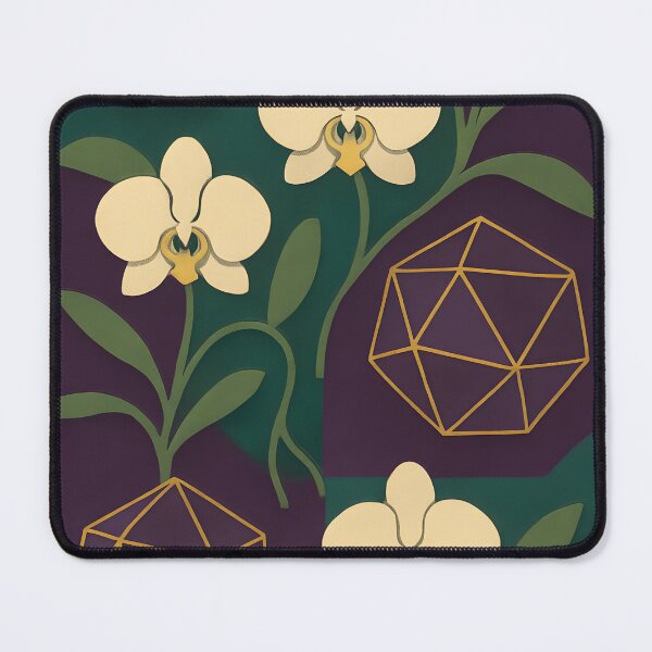Item preview, Dodecahedron x Orchidaceae Art Print – Amethyst-Emerald-Gold designed and sold by Artsy-With.