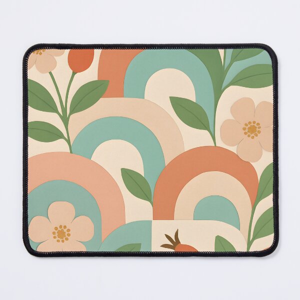 Item preview, Semicircle Arcs x Rosaceae Art Print – Spring Bloom Palette designed and sold by Artsy-With.