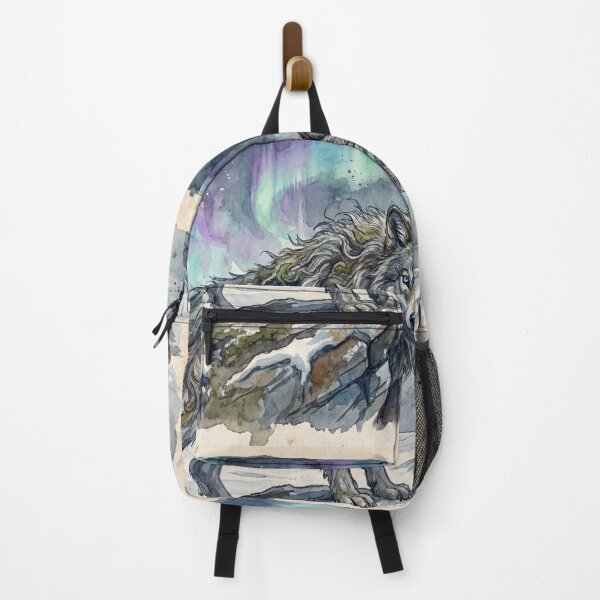 Item preview, Fenrir Aurora creature of folklore watercolor artwork illustration designed and sold by Vintage Designs +.