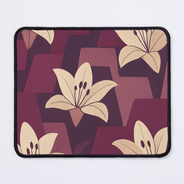 Item preview, Trapezoid Lattice x Liliaceae Art Print – Berry Tone Harmony designed and sold by Artsy-With.