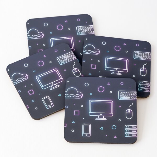 Item preview, Neon Tech Icons Cloud Connectivity Retro Digital Grid Design designed and sold by SplashTastic.