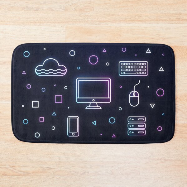 Item preview, Neon Tech Icons Cloud Connectivity Retro Digital Grid Design designed and sold by SplashTastic.