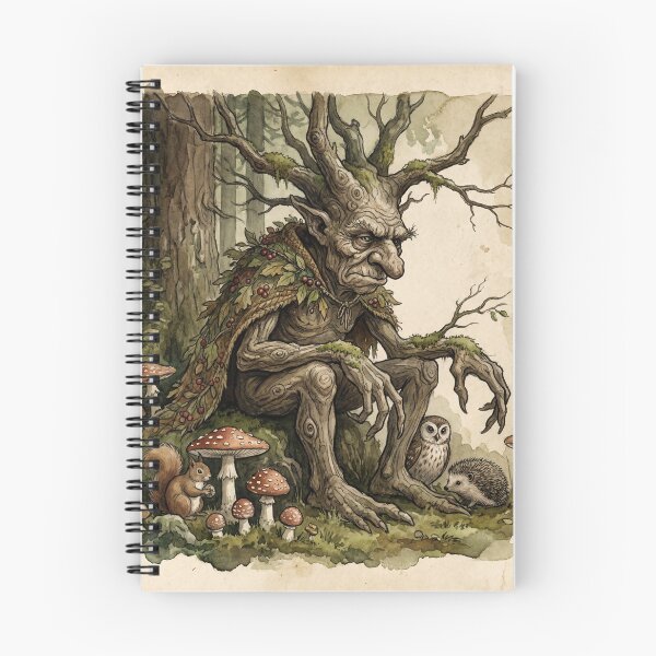Item preview, Troll Forest Guardian creature of folklore watercolor artwork illustration designed and sold by Vintage Designs +.