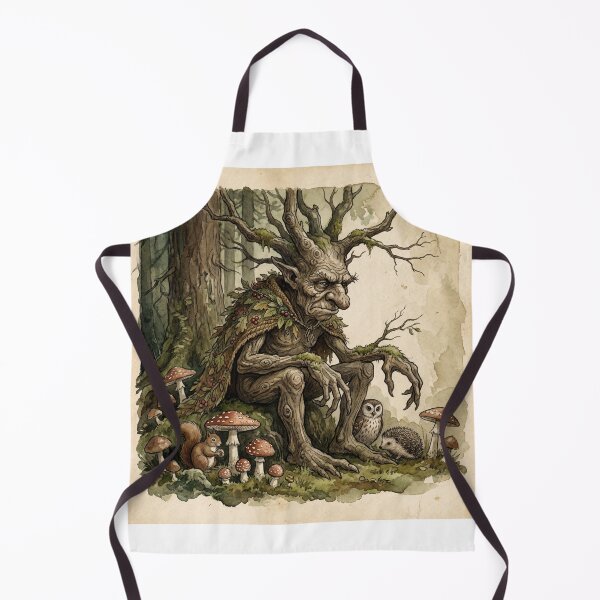 Item preview, Troll Forest Guardian creature of folklore watercolor artwork illustration designed and sold by Vintage Designs +.