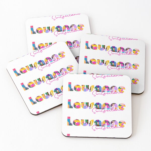 Item preview, Lausanne, Switzerland, Vibrant Abstract City Typography Art designed and sold by Wanderful-roads.