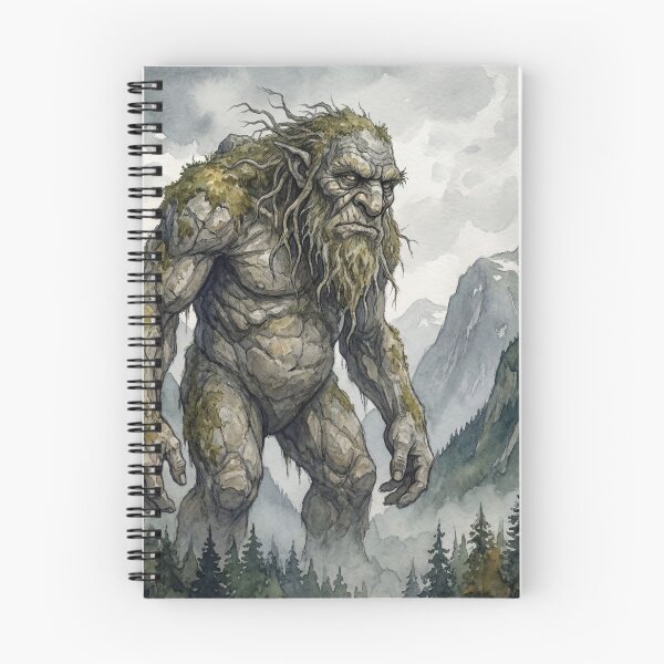 Item preview, Troll Stone Guardian creature of folklore watercolor artwork illustration designed and sold by Vintage Designs +.