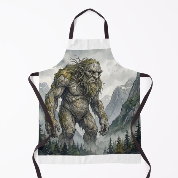 Item preview, Troll Stone Guardian creature of folklore watercolor artwork illustration designed and sold by Vintage Designs +.