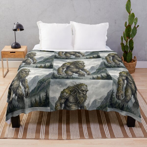 Item preview, Troll Stone Guardian creature of folklore watercolor artwork illustration designed and sold by Vintage Designs +.