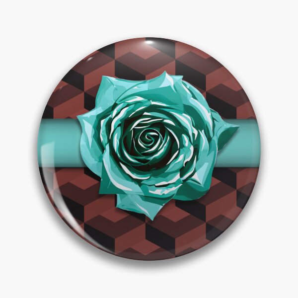 Item preview, Teal Blue Retro Geometric Neon Rose Choker Corsage designed and sold by TackyTime.