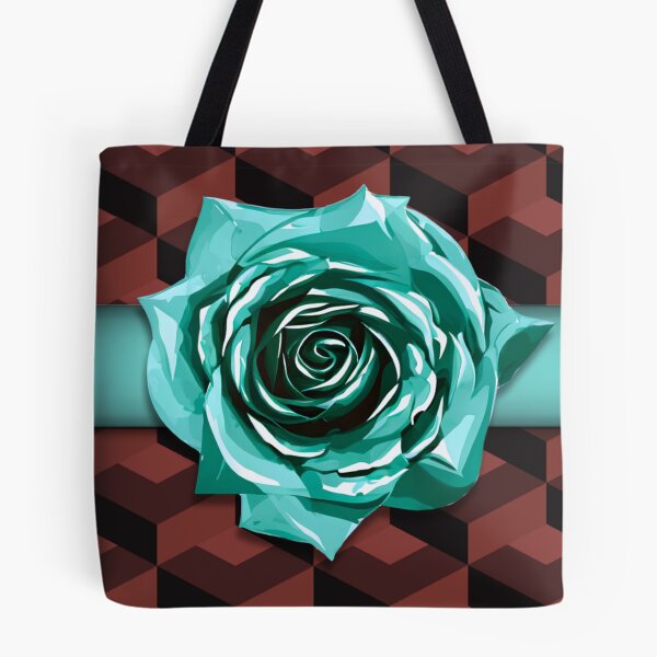 Aperçu de l'œuvre Collier ras-de-cou géométrique rétro bleu sarcelle avec rose néon créée et vendue par TackyTime.