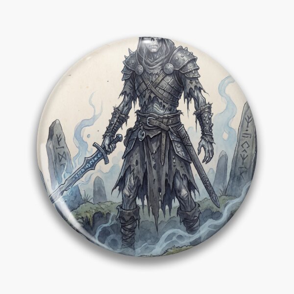 Item preview, Draugar Spectral Warrior creature of folklore watercolor artwork illustration designed and sold by Vintage Designs +.