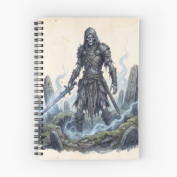 Item preview, Draugar Spectral Warrior creature of folklore watercolor artwork illustration designed and sold by Vintage Designs +.