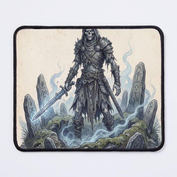 Item preview, Draugar Spectral Warrior creature of folklore watercolor artwork illustration designed and sold by Vintage Designs +.