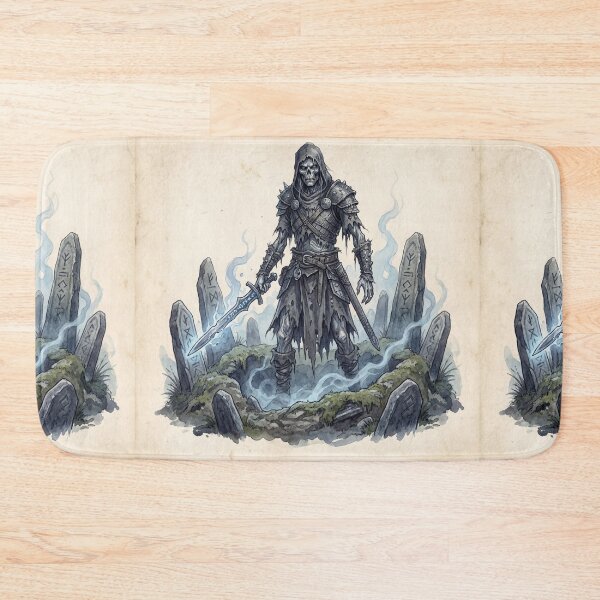 Item preview, Draugar Spectral Warrior creature of folklore watercolor artwork illustration designed and sold by Vintage Designs +.