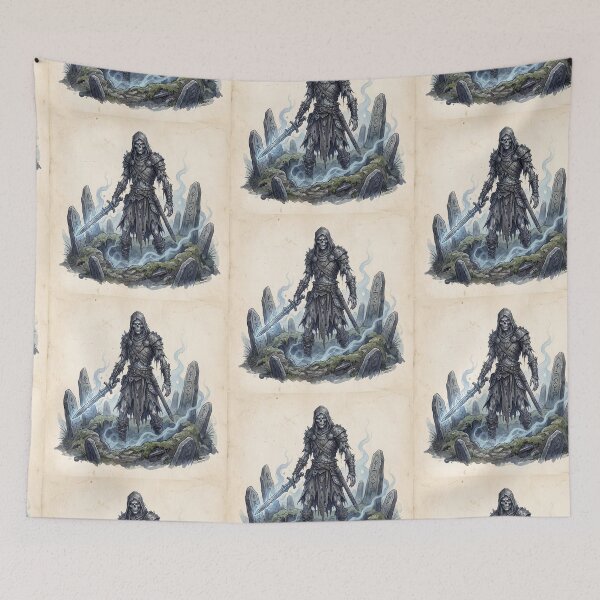 Item preview, Draugar Spectral Warrior creature of folklore watercolor artwork illustration designed and sold by Vintage Designs +.