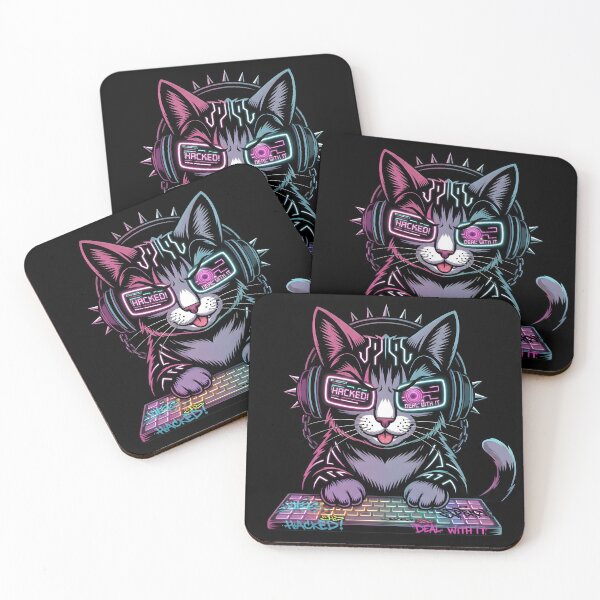 Item preview, Cyberpunk Hacker Cat – RGB Neon Gamer Art designed and sold by SoulenCify.