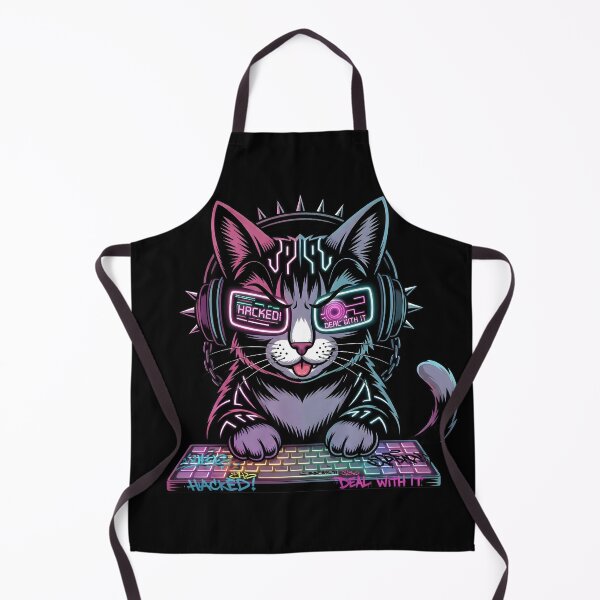 Item preview, Cyberpunk Hacker Cat – RGB Neon Gamer Art designed and sold by SoulenCify.