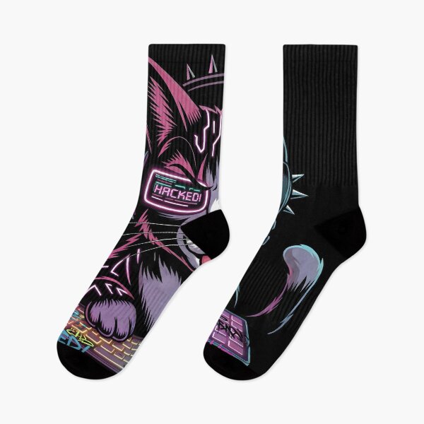 Item preview, Cyberpunk Hacker Cat – RGB Neon Gamer Art designed and sold by SoulenCify.