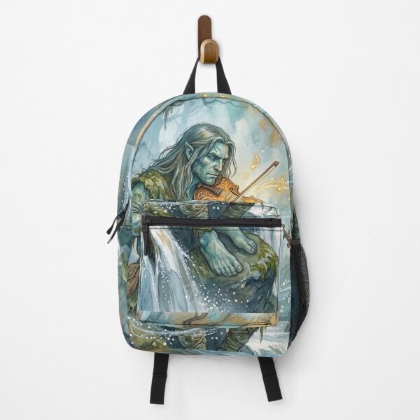 Item preview, Fossegrim on his Fiddle creature of folklore watercolor artwork illustration designed and sold by Vintage Designs +.