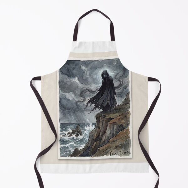 Item preview, Fear of Dubh on the Cliffs of Despair creature of folklore watercolor artwork illustration designed and sold by Vintage Designs +.