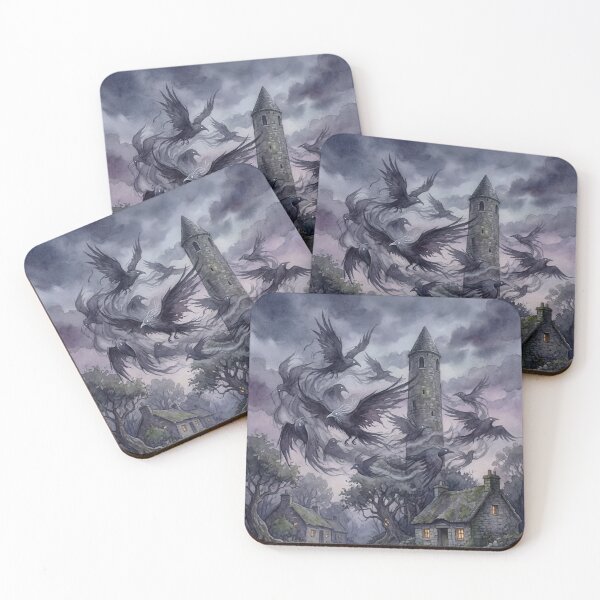 Item preview, Sluagh Twilight Tower of Souls creature of folklore watercolor artwork illustration designed and sold by Vintage Designs +.
