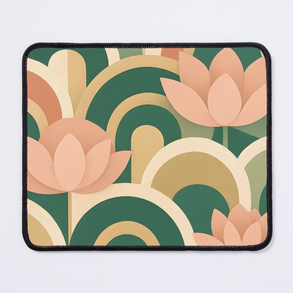 Item preview, Semicircle Arcs x Nymphaeaceae Art Print – Lotus Pinks & Greens designed and sold by Artsy-With.